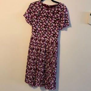 Banana Republic chiffon pleated floral dress size 12